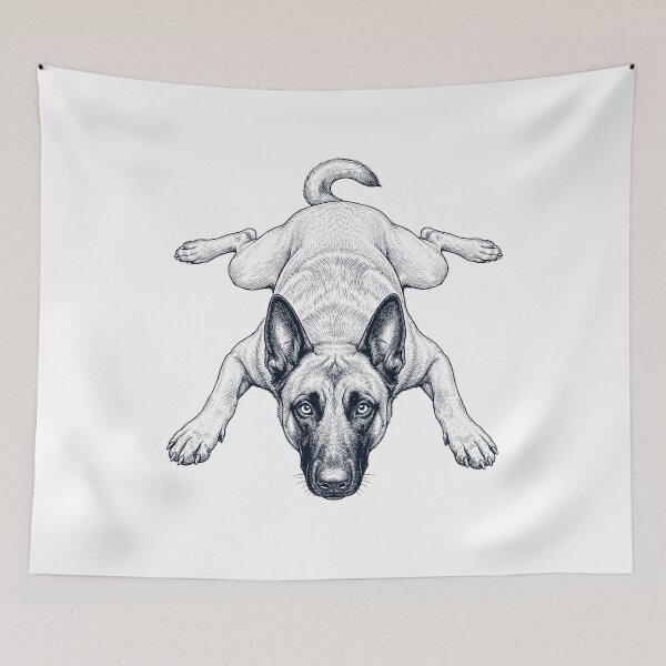 Item preview, Vintage Belgian Malinois Splooting Dog Mom Dad Lover designed and sold by DoodleTortle.