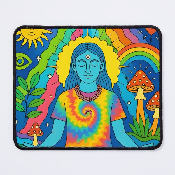 Item preview, Psychedelic Rainbow Buddha Meditation Art designed and sold by Peac7e.