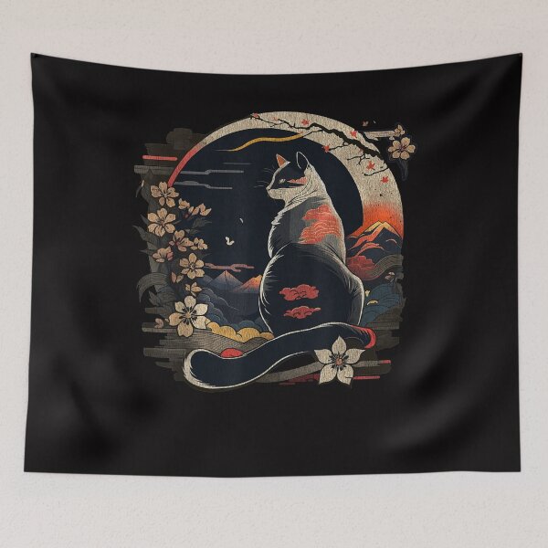 Item preview, Cat Japan Style Funny Cat Gift Retro Vintage Funny Cat designed and sold by valery-kenz.