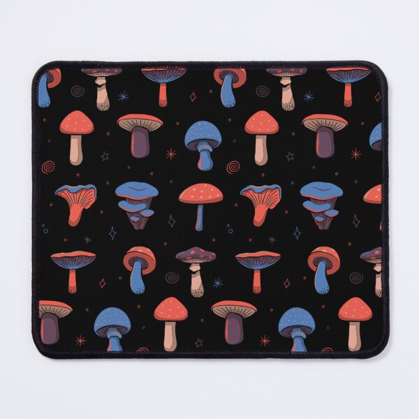 Item preview, Dark Cottagecore Mushroom Seamless Pattern Red Blue Botanical Fungi Art designed and sold by DERA RAY.