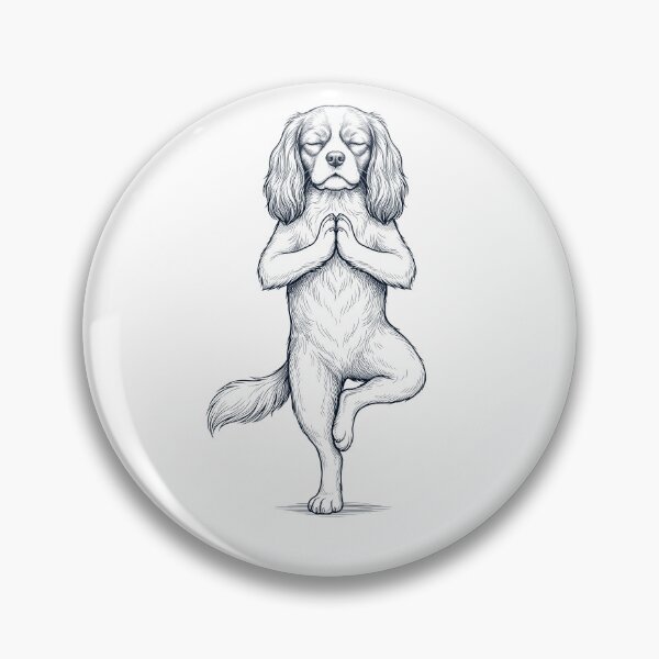 Artikelvorschau, Vintage Cavalier King Charles Spaniel Yoga Baum Pose Hundemama Liebhaber entworfen und verkauft von TerryConnells.