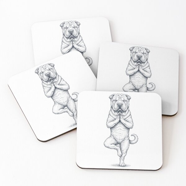 Item preview, Vintage Chinese Shar Pei Yoga Tree Pose Dog Mom Lover designed and sold by TerryConnells.