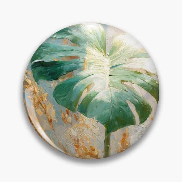 Item preview, Monstera Leaf Close Up Botanical Art, Elegant Oil Painting Style Illustration designed and sold by daila70.