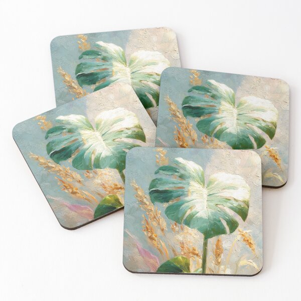 Item preview, Monstera Leaf Close Up Botanical Art, Elegant Oil Painting Style Illustration designed and sold by daila70.