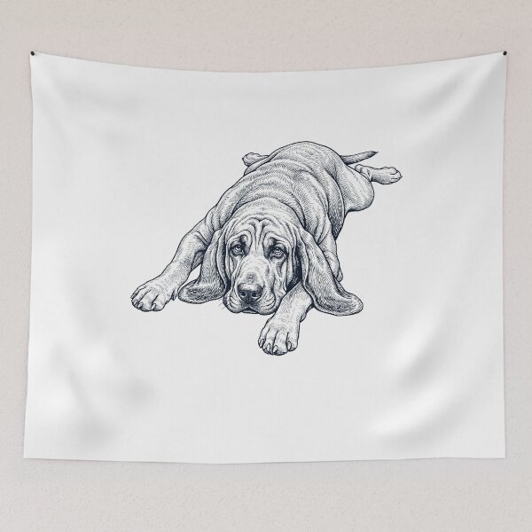Item preview, Vintage Bloodhound Splooting Dog Mom Dad Lover designed and sold by DoodleTortle.
