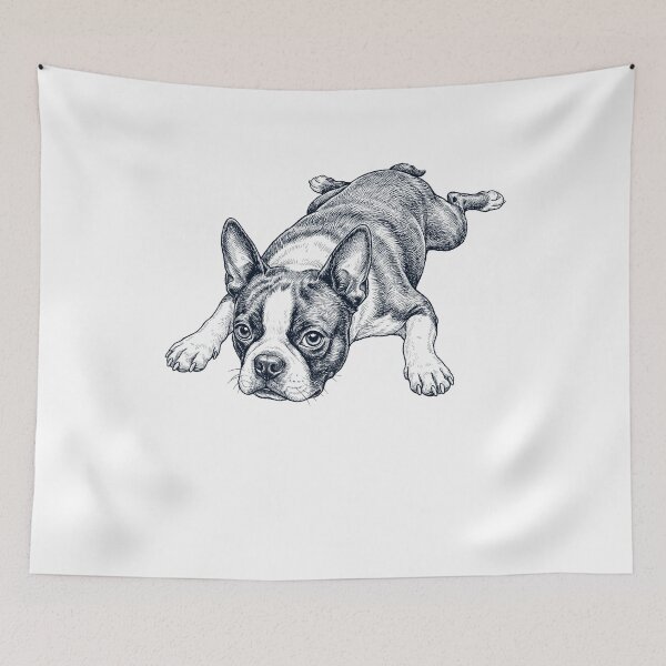 Item preview, Vintage Boston Terrier Splooting Dog Mom Dad Lover designed and sold by DoodleTortle.