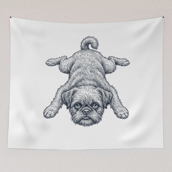 Item preview, Vintage Brussels Griffon Splooting Dog Mom Dad Lover designed and sold by DoodleTortle.