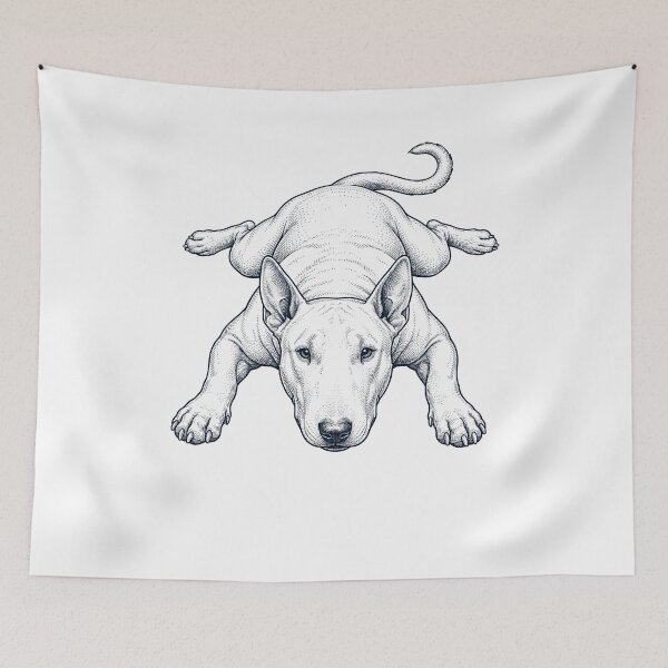 Item preview, Vintage Bull Terrier Splooting Dog Mom Dad Lover designed and sold by DoodleTortle.