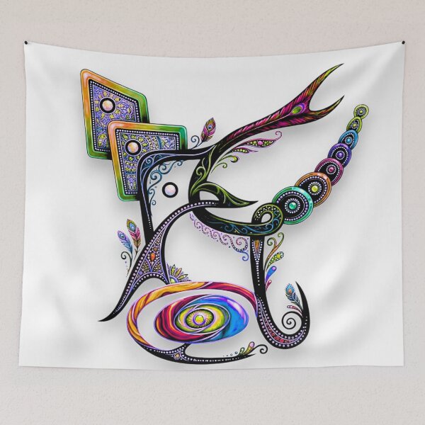 Item preview, Vibrant Ornamental Bird with Mosaic Textures designed and sold by blacK1982White.