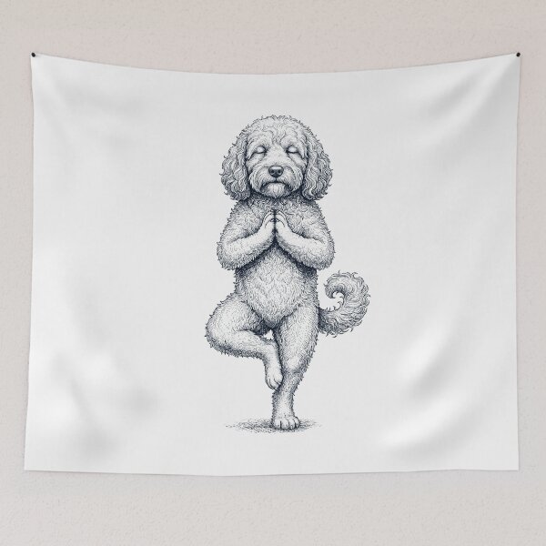 Item preview, Vintage Cockapoo Yoga Tree Pose Dog Mom Lover designed and sold by TerryConnells.