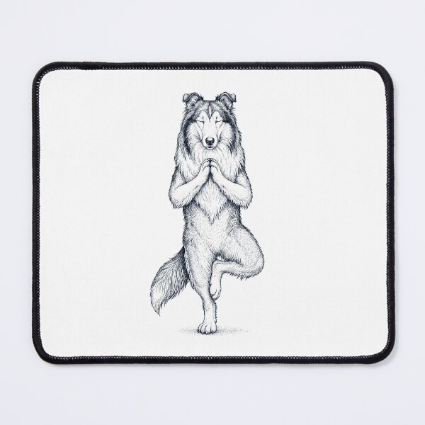 Item preview, Vintage Collie Yoga Tree Pose Dog Mom Lover designed and sold by TerryConnells.