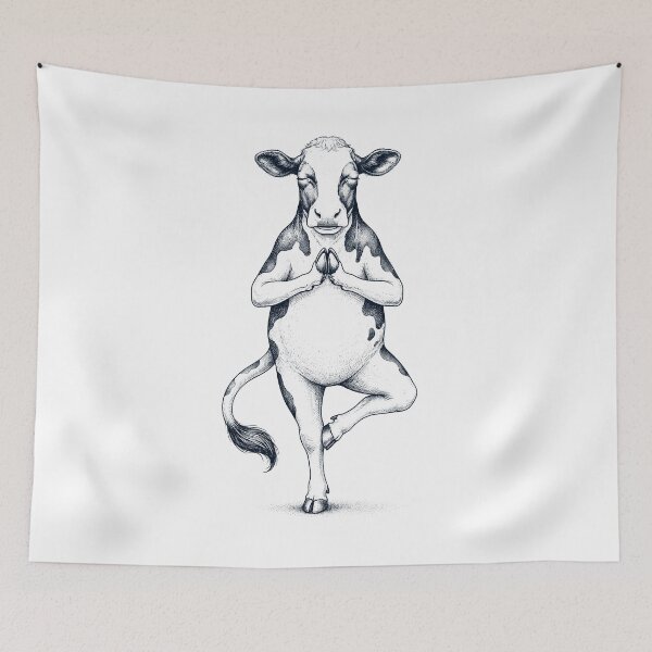 Item preview, Vintage Cow Yoga Tree Pose Animal Lover designed and sold by TerryConnells.