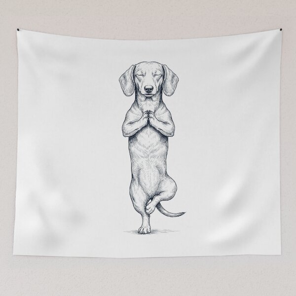 Item preview, Vintage Dachshund Yoga Tree Pose Dog Mom Lover designed and sold by TerryConnells.