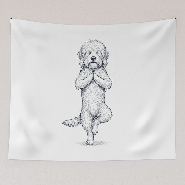 Item preview, Vintage Dandie Dinmont Terrier Yoga Tree Pose Dog Mom Lover designed and sold by TerryConnells.