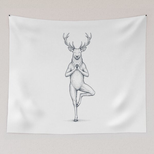 Item preview, Vintage Deer Yoga Tree Pose Animal Lover designed and sold by TerryConnells.