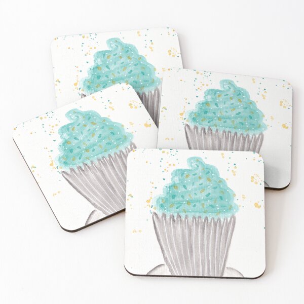 Item preview, Aqua Cupcake designed and sold by Kirsten Robinson Art.