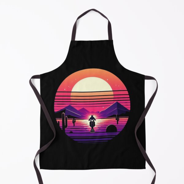 Item preview, Neon Sunset Ride – Retro Motorcycle Design designed and sold by Dogandesighn.