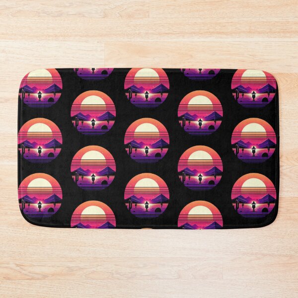 Item preview, Neon Sunset Ride – Retro Motorcycle Design designed and sold by Dogandesighn.