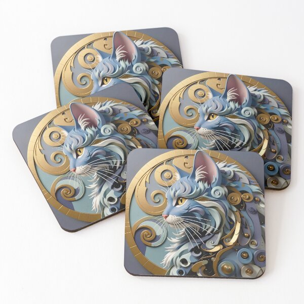 Item preview, Gustav Klimt Cat in Blue and Gold designed and sold by Vicky Brago-Mitchell®.