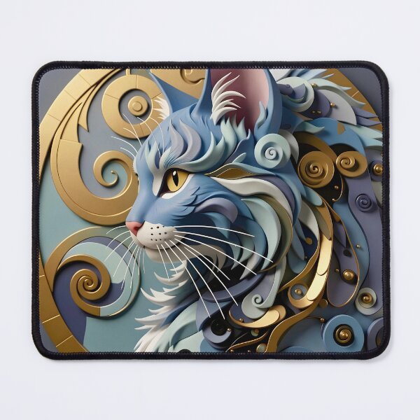 Item preview, Gustav Klimt Cat in Blue and Gold designed and sold by Vicky Brago-Mitchell®.