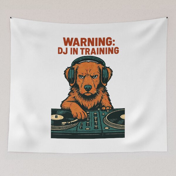 Item preview, DJ Toller Hund – Warning: DJ in Training designed and sold by Pineapple-Tree.
