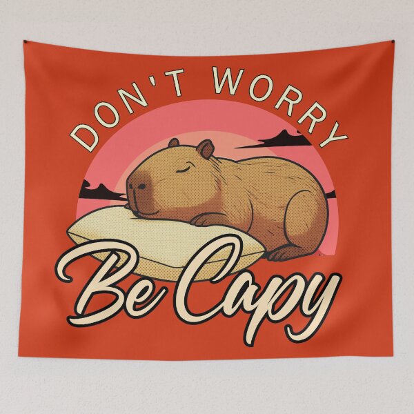 Item preview, Don’t Worry, Be Capy – Chill Capybara Sleeping Aesthetic designed and sold by 2msons.