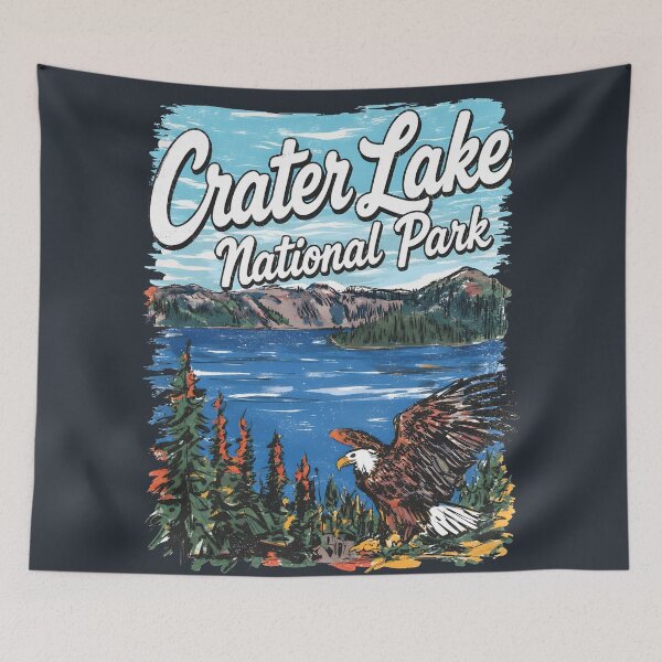 Item preview, Crater Lake National Park Colorful Landscape Cute Eagle designed and sold by HowToCanadian.