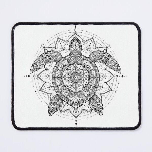 Item preview, Sacred Turtle Mandala Geometric Line Art designed and sold by suryabumblee.