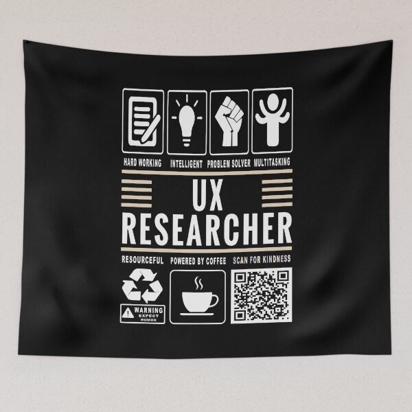 Item preview, Funny UX Researcher Job Description Icons QR Code designed and sold by MerchMaxxing.
