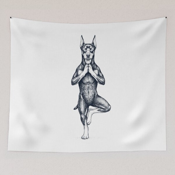 Item preview, Vintage Doberman Pinscher Yoga Tree Pose Dog Mom Lover designed and sold by TerryConnells.