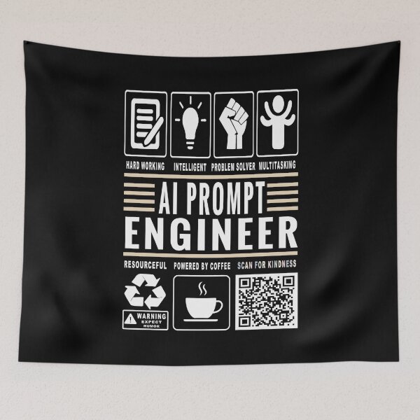 Item preview, Funny AI Prompt Engineer Job Description Icons QR Code designed and sold by MerchMaxxing.