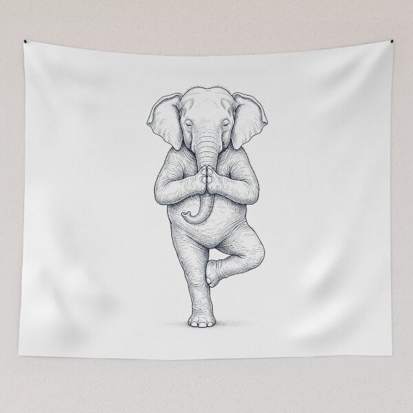 Item preview, Vintage Elephant Yoga Tree Pose Animal Lover designed and sold by TerryConnells.
