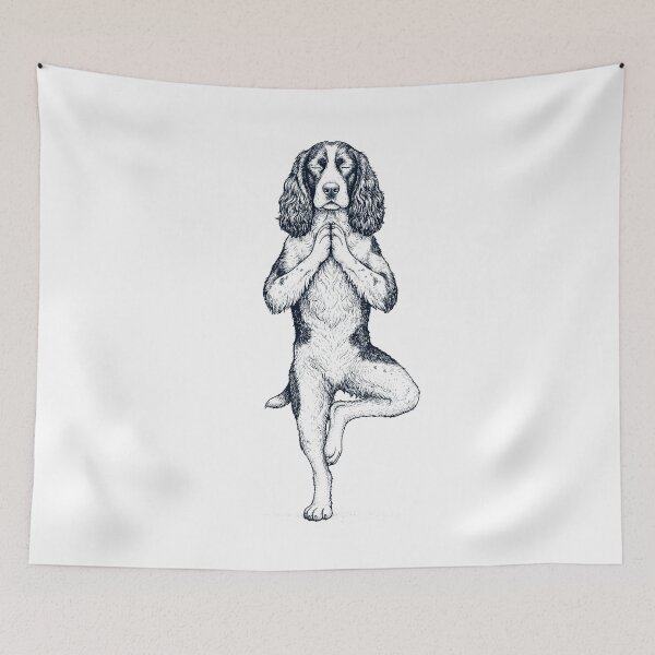 Item preview, Vintage English Springer Spaniel Yoga Tree Pose Dog Mom Lover designed and sold by TerryConnells.