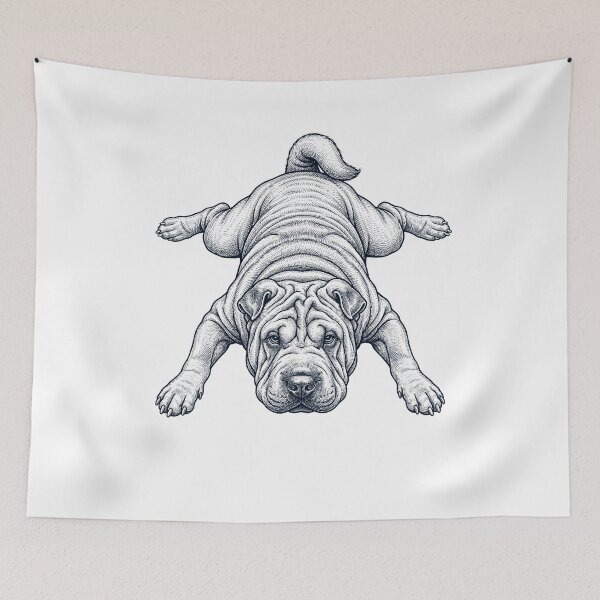 Item preview, Vintage Chinese Shar Pei Splooting Dog Mom Dad Lover designed and sold by DoodleTortle.
