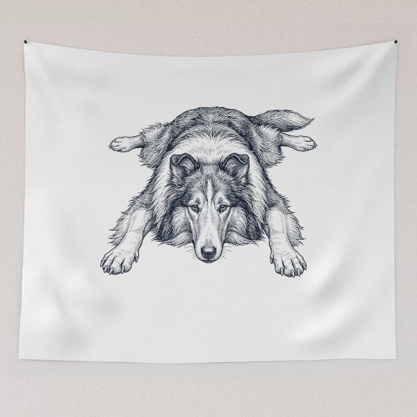 Item preview, Vintage Collie Splooting Dog Mom Dad Lover designed and sold by DoodleTortle.