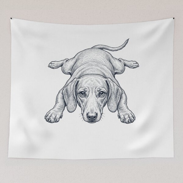 Item preview, Vintage Dachshund Splooting Dog Mom Dad Lover designed and sold by DoodleTortle.