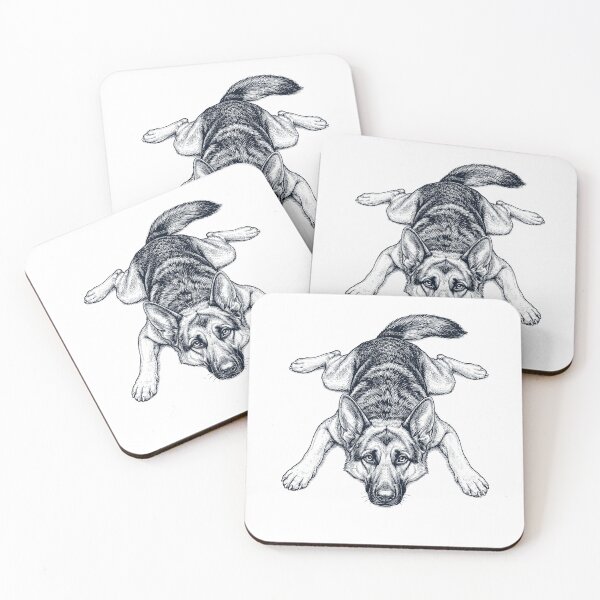 Item preview, Vintage German Shepherd Splooting Dog Mom Dad Lover designed and sold by DoodleTortle.