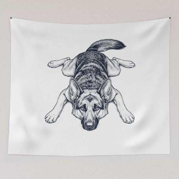 Item preview, Vintage German Shepherd Splooting Dog Mom Dad Lover designed and sold by DoodleTortle.