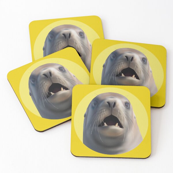 Item preview, Shocked Whakahao (Male New Zealand Sea Lion) on Yellow designed and sold by GivernyKate.