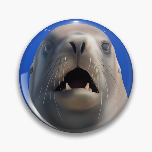 Item preview, Shocked Whakahao (Male New Zealand Sea Lion) on Blue designed and sold by GivernyKate.