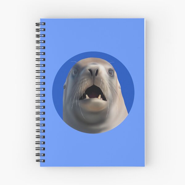 Item preview, Shocked Whakahao (Male New Zealand Sea Lion) on Blue designed and sold by GivernyKate.