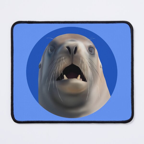 Item preview, Shocked Whakahao (Male New Zealand Sea Lion) on Blue designed and sold by GivernyKate.
