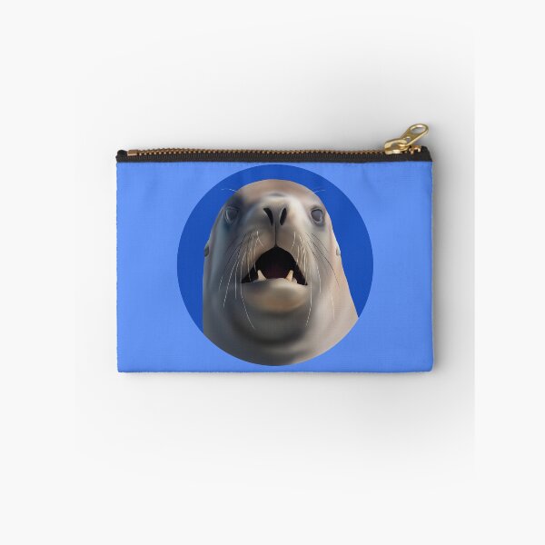 Item preview, Shocked Whakahao (Male New Zealand Sea Lion) on Blue designed and sold by GivernyKate.