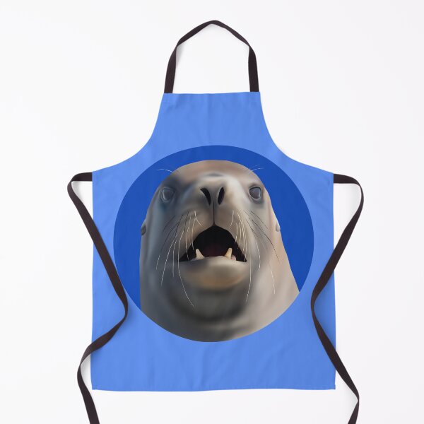 Item preview, Shocked Whakahao (Male New Zealand Sea Lion) on Blue designed and sold by GivernyKate.