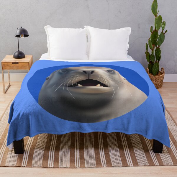 Item preview, Shocked Whakahao (Male New Zealand Sea Lion) on Blue designed and sold by GivernyKate.