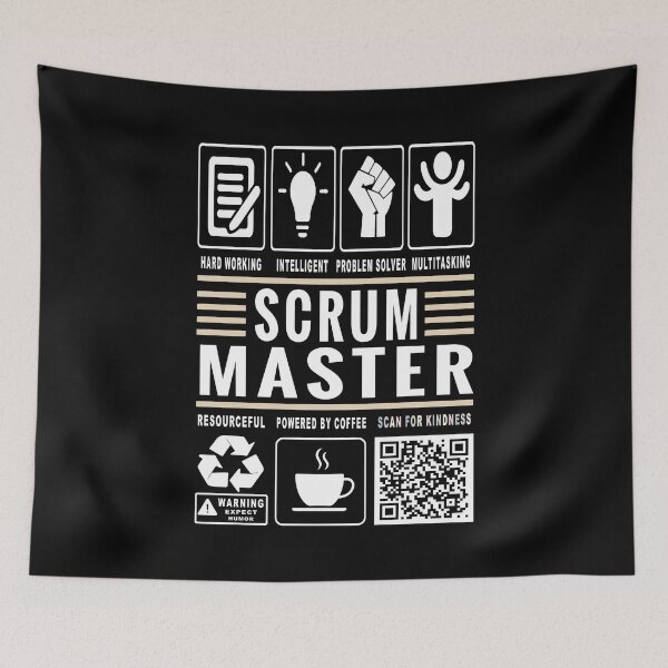 Item preview, Funny Scrum Master Job Description Icons QR Code designed and sold by MerchMaxxing.