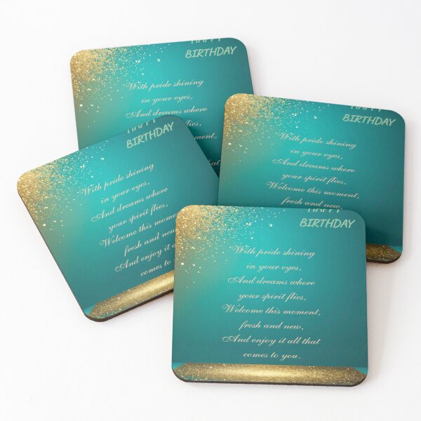Item preview, Elegant Happy Birthday Card – Luxury Gold and Teal Design with Inspirational Wishes designed and sold by ManiPopi998877.