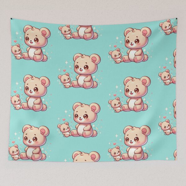 Item preview, Cute Kawaii Teddy Bear Duo Sticker designed and sold by carestazafeli.