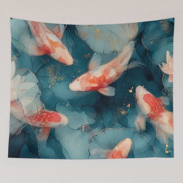 Item preview, Ethereal Koi Fish and Lotus Pond Dreamscape designed and sold by AtlantiqArt.