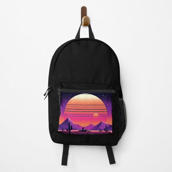 Item preview, Neon Sunset Ride – Retro Motorcycle Design designed and sold by Dogandesighn.